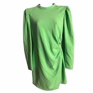 NWT A.L.C. Cady Jane Long Sleeve Ruched Mini Dress in Spring Bouquet Green